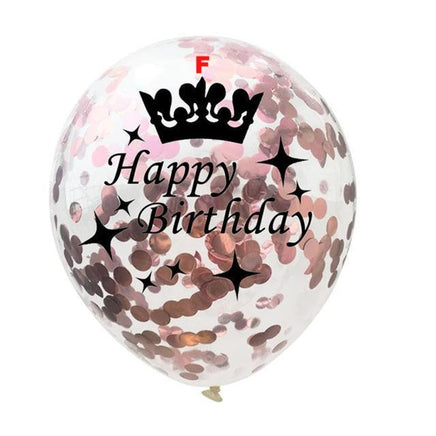 5pcs 12 inch Rose Gold Series Foil Latex Balloon Set Helium Star Wedding Birthday Party - Lusy Store