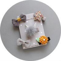 5Pcs Kids Infant Hairpin Baby Girl Bow Flower Barrettes Star Hair Clip - Lusy Store