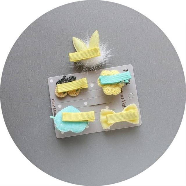 5Pcs Kids Infant Hairpin Baby Girl Bow Flower Barrettes Star Hair Clip - Lusy Store