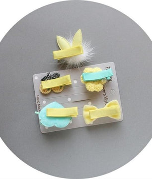 5Pcs Kids Infant Hairpin Baby Girl Bow Flower Barrettes Star Hair Clip - Lusy Store