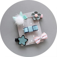 5Pcs Kids Infant Hairpin Baby Girl Bow Flower Barrettes Star Hair Clip - Lusy Store