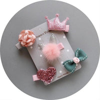 5Pcs Kids Infant Hairpin Baby Girl Bow Flower Barrettes Star Hair Clip - Lusy Store