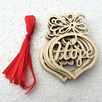 6 Pcs Merry Christmas Decorations Wooden Hollow Ornament - Lusy Store