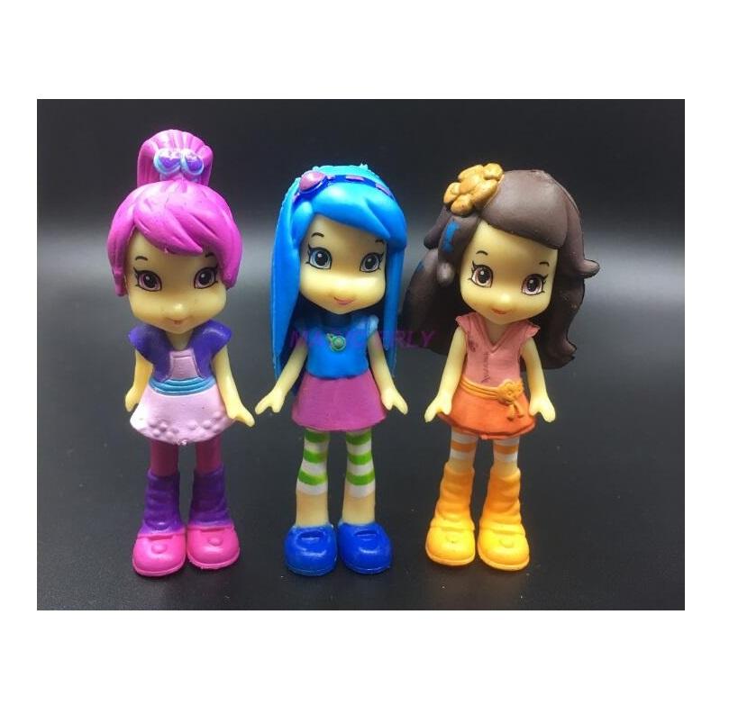 6 pcs Polly Pocket 90s Toy Doll Action Figure Strawberry Princess Doll 8cm For Kids - Lusy Store