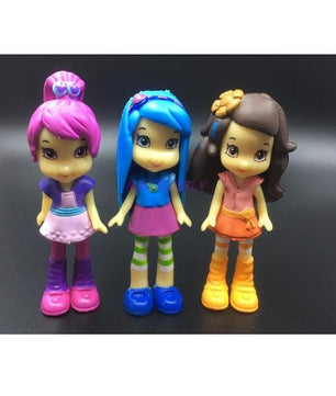 6 pcs Polly Pocket 90s Toy Doll Action Figure Strawberry Princess Doll 8cm For Kids - Lusy Store