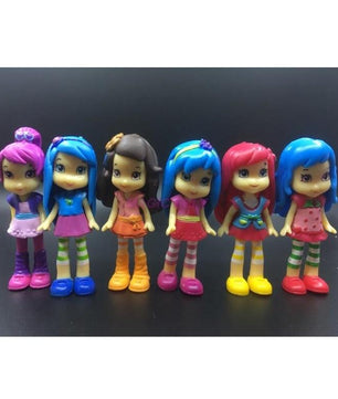 6 pcs Polly Pocket 90s Toy Doll Action Figure Strawberry Princess Doll 8cm For Kids - Lusy Store