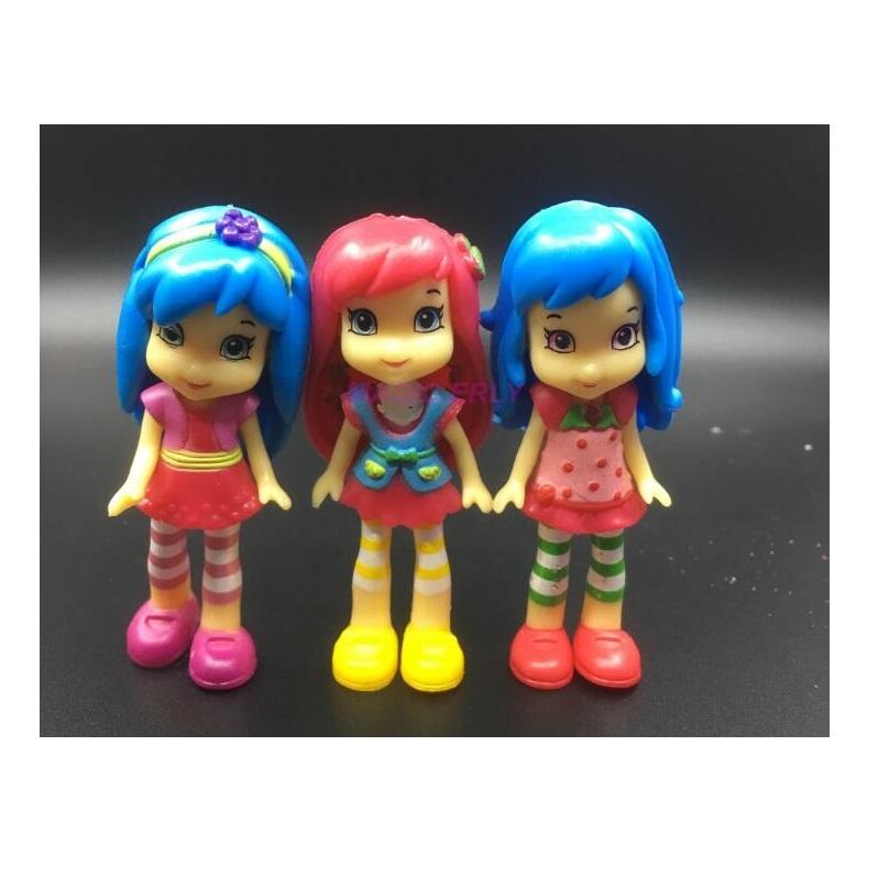6 pcs Polly Pocket 90s Toy Doll Action Figure Strawberry Princess Doll 8cm For Kids - Lusy Store
