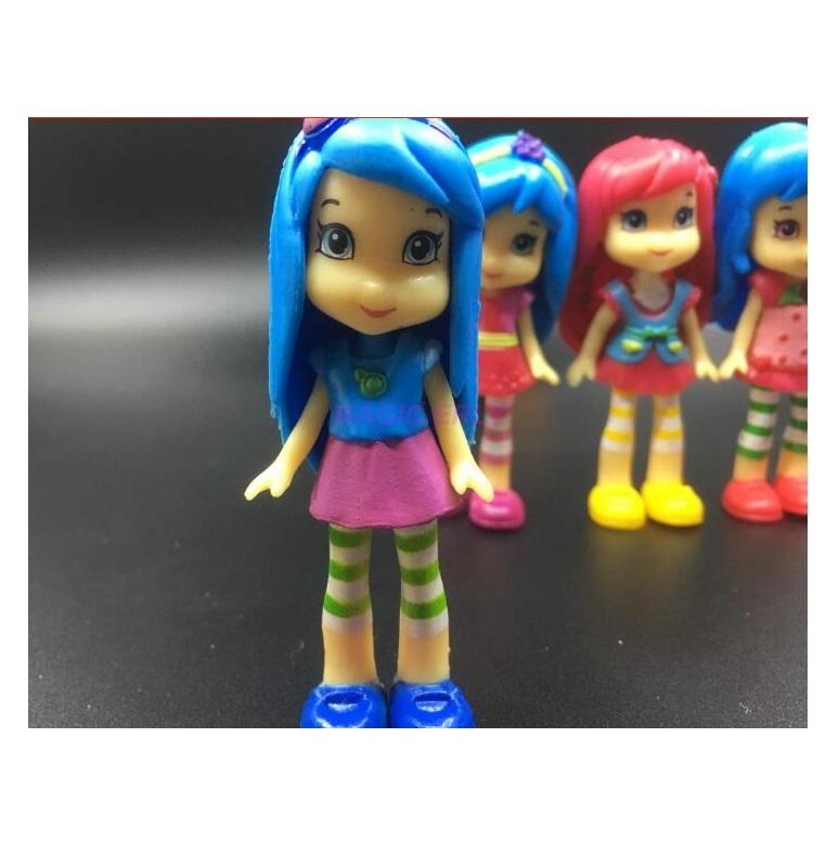 6 pcs Polly Pocket 90s Toy Doll Action Figure Strawberry Princess Doll 8cm For Kids - Lusy Store
