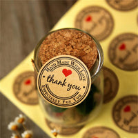 60Pcs Red Love Thank You Self-adhesive Stickers Kraft Label - Lusy Store