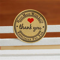 60Pcs Red Love Thank You Self-adhesive Stickers Kraft Label - Lusy Store