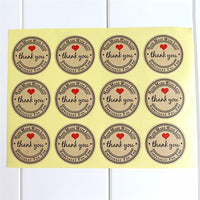 60Pcs Red Love Thank You Self-adhesive Stickers Kraft Label - Lusy Store