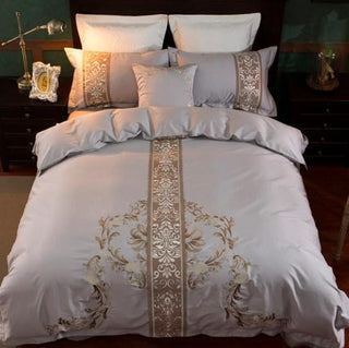 60S Egyptian Cotton Royal Luxury Embroidery Bedding Sets Duvet Cover Kids Bedding Sets Queen/King Size - Lusy Store