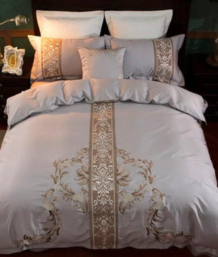 60S Egyptian Cotton Royal Luxury Embroidery Bedding Sets Duvet Cover Kids Bedding Sets Queen/King Size - Lusy Store