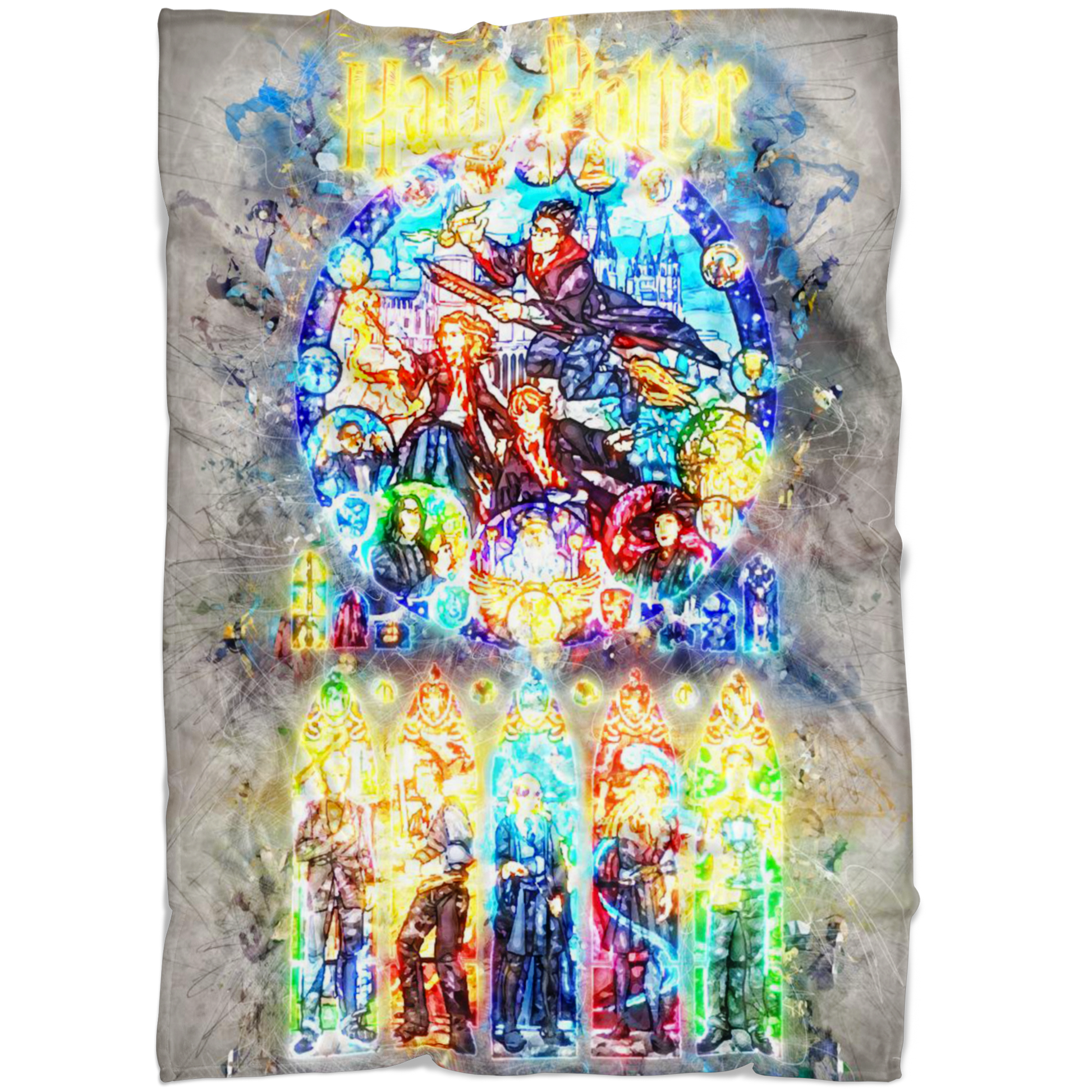 Harry Potter Fleece Blanket Grunge Grey Blanket Warm And Super Comfortable Best Gift For Kids - Lusy Store
