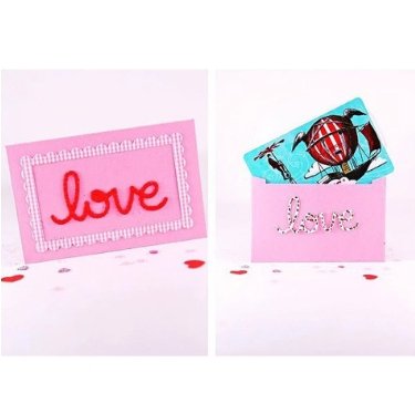 6Pcs Frame Heart Thank you Love Letter Metal Cutting Dies for Scrapbooking Die Cuts - Lusy Store