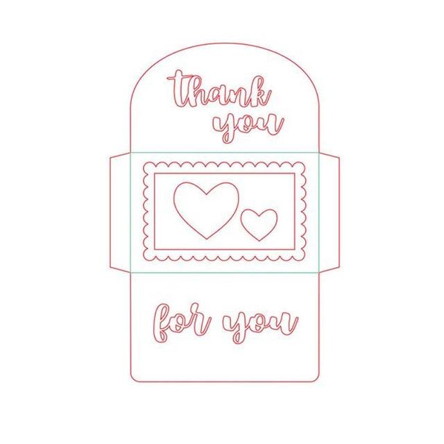 6Pcs Frame Heart Thank you Love Letter Metal Cutting Dies for Scrapbooking Die Cuts - Lusy Store