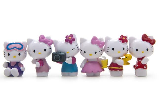 6Pcs/set Lovely Kawaii Hello Kitty Mini Figures Children Toys DIY Craft - Lusy Store