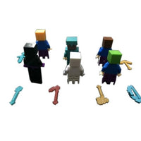 6pcs/set Minecraft Toy With Weapon Hanger Action Figure Minecraft 3D Models Classic - Lusy Store