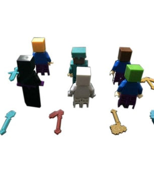 6pcs/set Minecraft Toy With Weapon Hanger Action Figure Minecraft 3D Models Classic - Lusy Store
