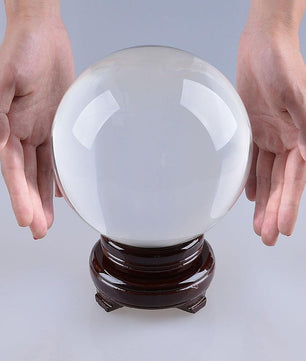 7.8 inches Rare Clear Asian Quartz feng shui ball Crystal Ball Sphere Fashion Table Decor Good Luck Ball - Lusy Store