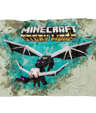 Minecraft Fleece Blanket Ender Dragon Mix Art Grey Blanket - Lusy Store