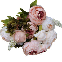 8 Heads Artificial Peony Silk Flower Leaf Home Wedding Party Decoration Beautiful Home Party Decor Valentines Day Gift - Lusy Store