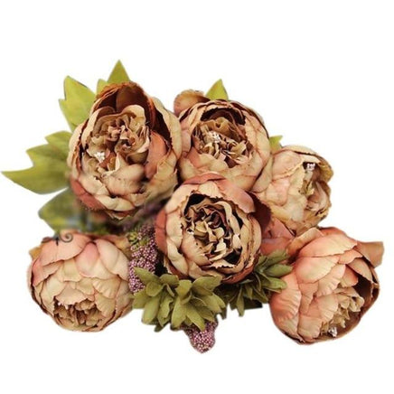 8 Heads Artificial Peony Silk Flower Leaf Home Wedding Party Decoration Beautiful Home Party Decor Valentines Day Gift - Lusy Store