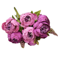 8 Heads Artificial Peony Silk Flower Leaf Home Wedding Party Decoration Beautiful Home Party Decor Valentines Day Gift - Lusy Store