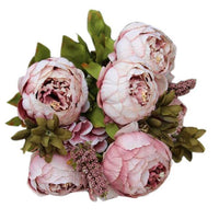 8 Heads Artificial Peony Silk Flower Leaf Home Wedding Party Decoration Beautiful Home Party Decor Valentines Day Gift - Lusy Store