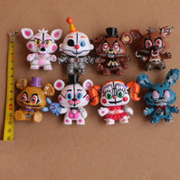 8 Pcs Five Nights At Freddy's Golden Freddy Foxy Bonnie Chica Foxy Mini Action Figure Toys - Lusy Store