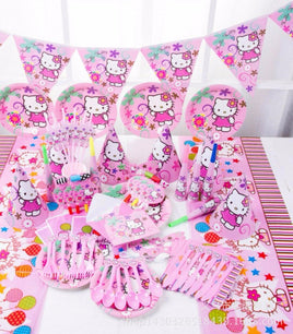 84pcs/lot Hello Red Kitty theme Package Kids Birthday Decoration Set Theme - Lusy Store