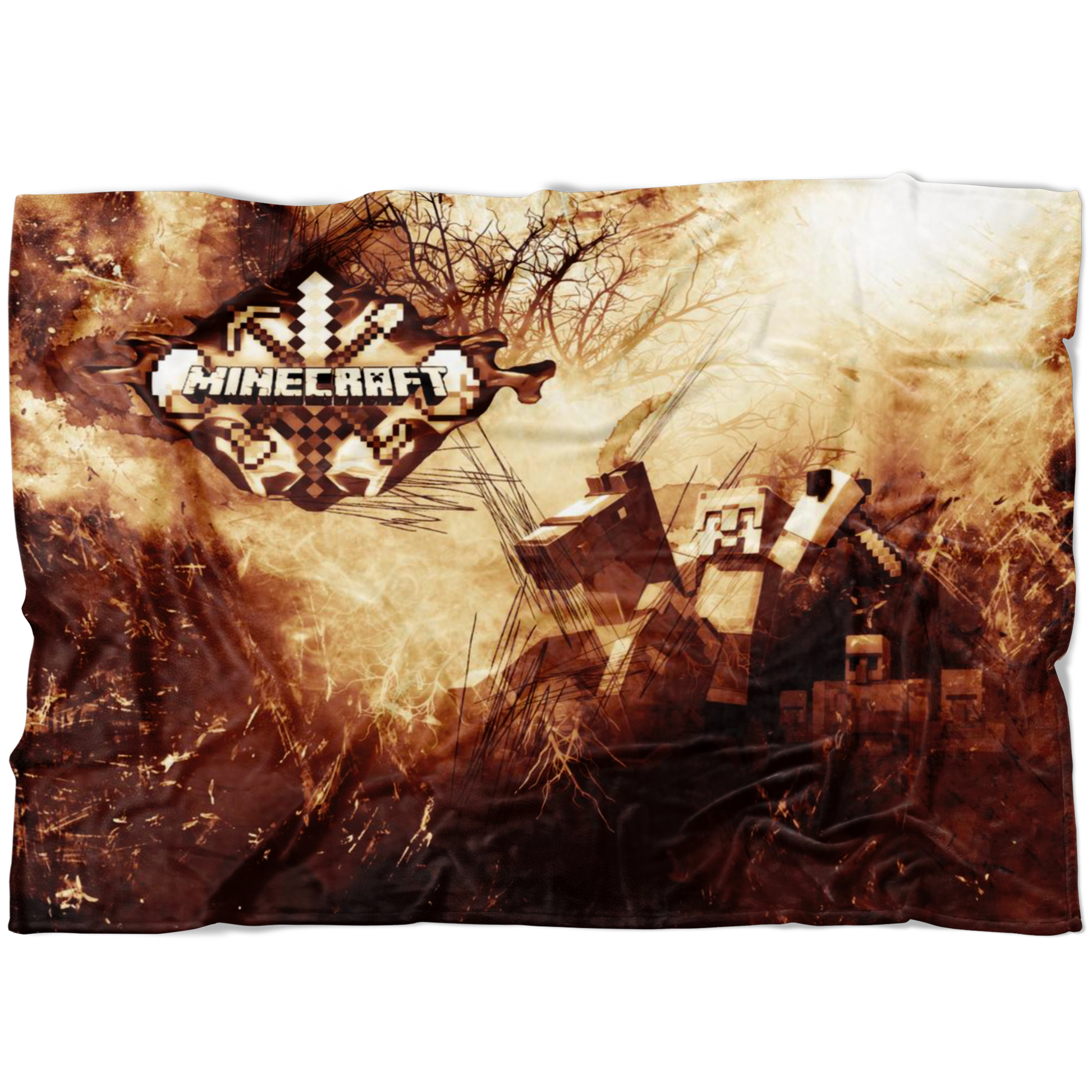 Minecraft Fleece Blanket Steve Diamond Grunge Black Blanket Warm And Super Comfortable Best Gift For Kids - Lusy Store