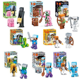 8set/set Box Block DIY Toys Mini Model Figures Game Juguetes Action Figures Safe ABS Gifts for Kids - Lusy Store