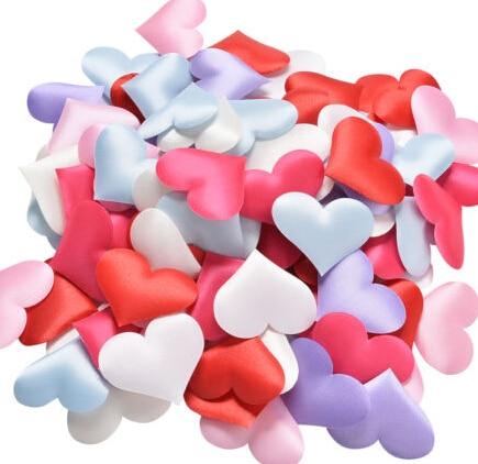 90Pcs/Pack Colorful Heart Fabric Confetti Table Scatter Decor Wedding Party Decor Birthday Party - Lusy Store