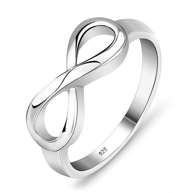 925 Sterling Silver Infinity Ring Eternity Ring Charms Best Friend Gift Endless Love - Lusy Store