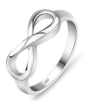925 Sterling Silver Infinity Ring Eternity Ring Charms Best Friend Gift Endless Love - Lusy Store