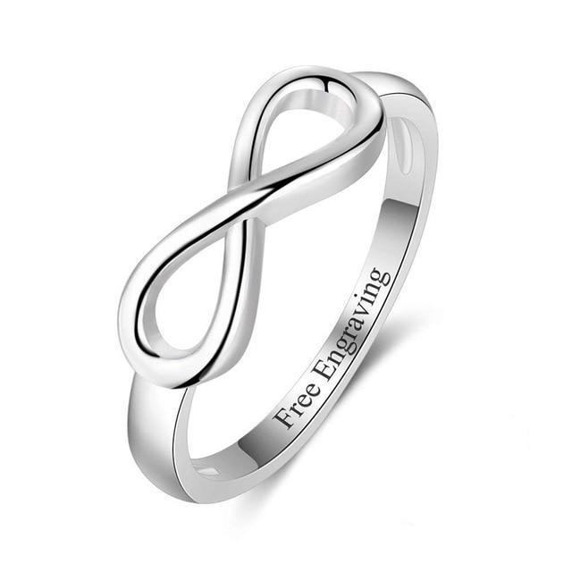 925 Sterling Silver Infinity Ring Eternity Ring Charms Best Friend Gift Endless Love - Lusy Store