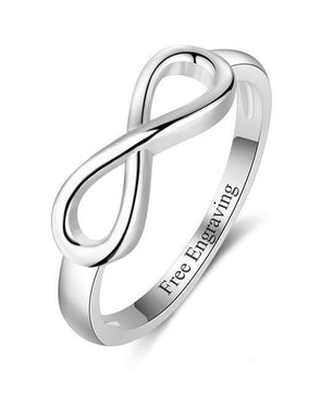 925 Sterling Silver Infinity Ring Eternity Ring Charms Best Friend Gift Endless Love - Lusy Store