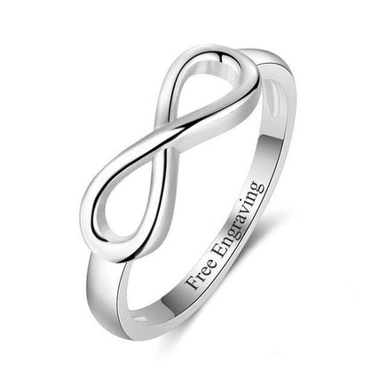 925 Sterling Silver Infinity Ring Eternity Ring Charms Best Friend Gift Endless Love - Lusy Store