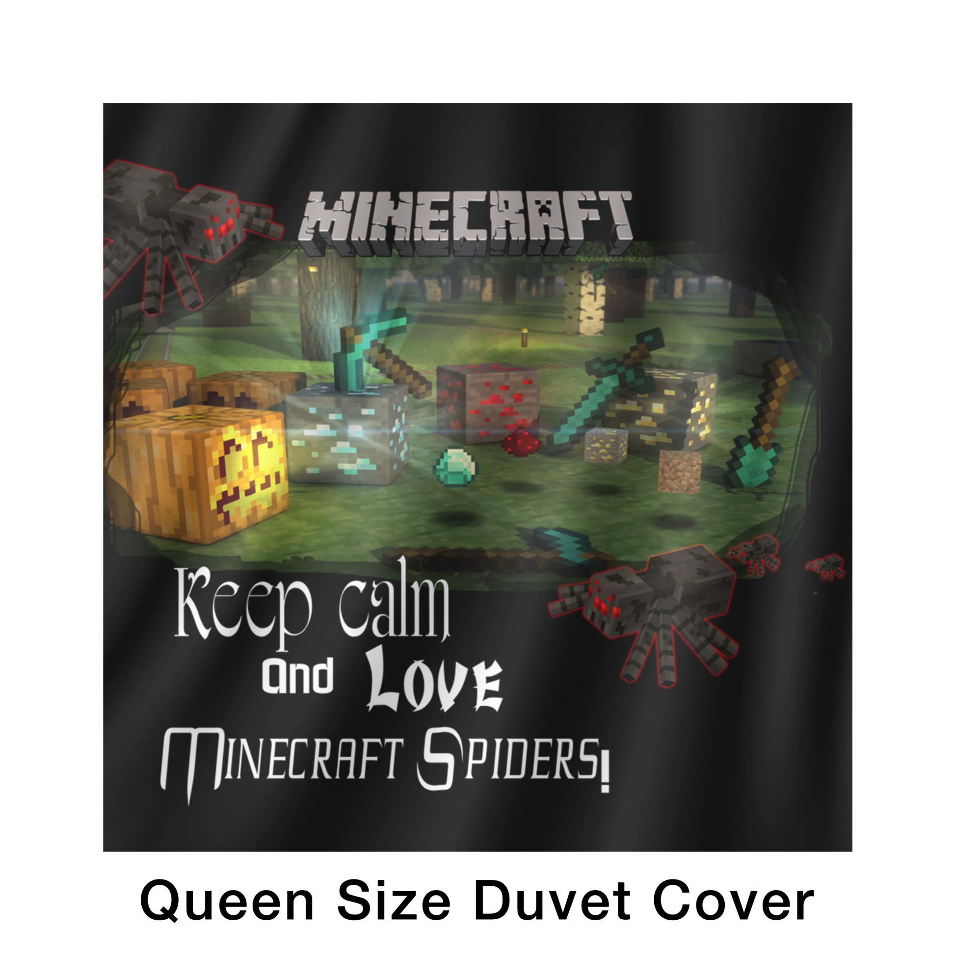 Minecraft bedding funny minecraft spider kids bedroom sets - Lusy Store
