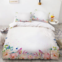 Flowers Bedding Oil Painting Bedclothes Art Duvet Cover Set D578