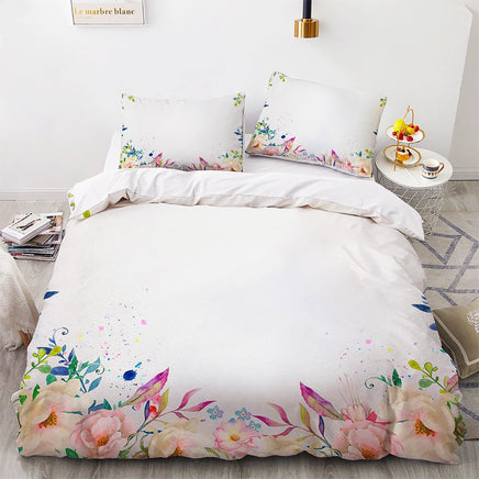 Flowers Bedding Oil Painting Bedclothes Art Duvet Cover Set D578