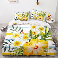 Flowers Bedding Oil Painting Bedclothes Art Duvet Cover Set D578