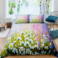 Flowers Bedding Oil Painting Bedclothes Art Duvet Cover Set D578