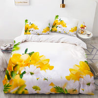 Flowers Bedding Oil Painting Bedclothes Art Duvet Cover Set D578