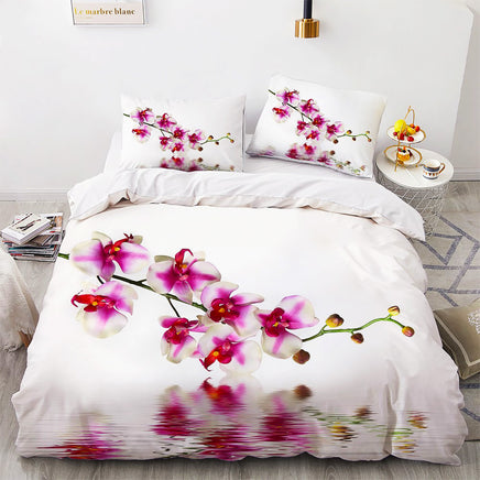 Flowers Bedding Oil Painting Bedclothes Art Duvet Cover Set D578