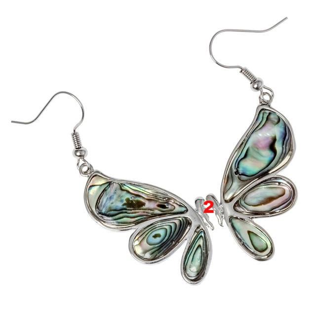 Abalone shell dragonfly butterfly drop dangle earrings jewelry mothers day - Lusy Store