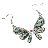 Abalone shell dragonfly butterfly drop dangle earrings jewelry mothers day - Lusy Store