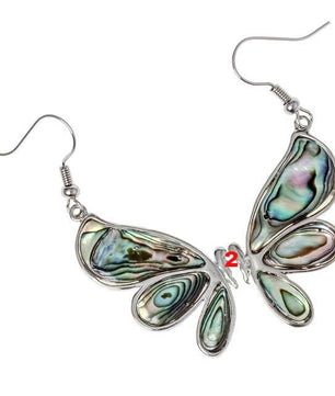 Abalone shell dragonfly butterfly drop dangle earrings jewelry mothers day - Lusy Store