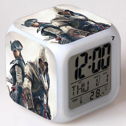 Alarm Clock Glowing Colorful Touch Light Movie Figurine Assassins Creed - Lusy Store